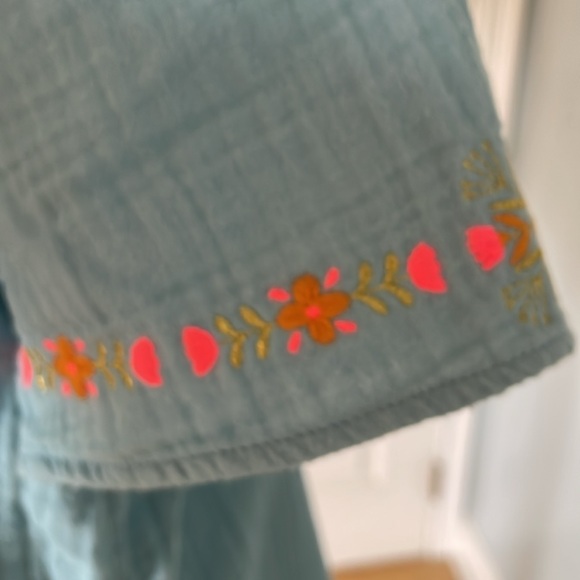 Boden boho embroidered top in heron blue size 8 - Picture 4 of 5
